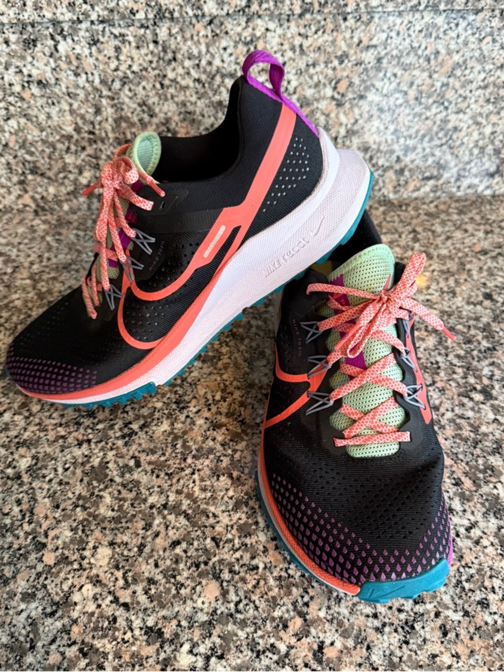 Nike React Pegasus Trail 4 Black Magic Ember Vivid Purple DJ6158-003 Size 10